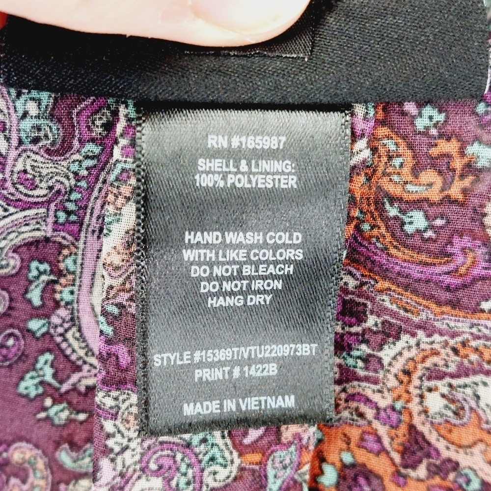 Stella & Julie Multicolor Polyester Paisley Print Flared Midi Dress 6840 - Picture 6 of 7